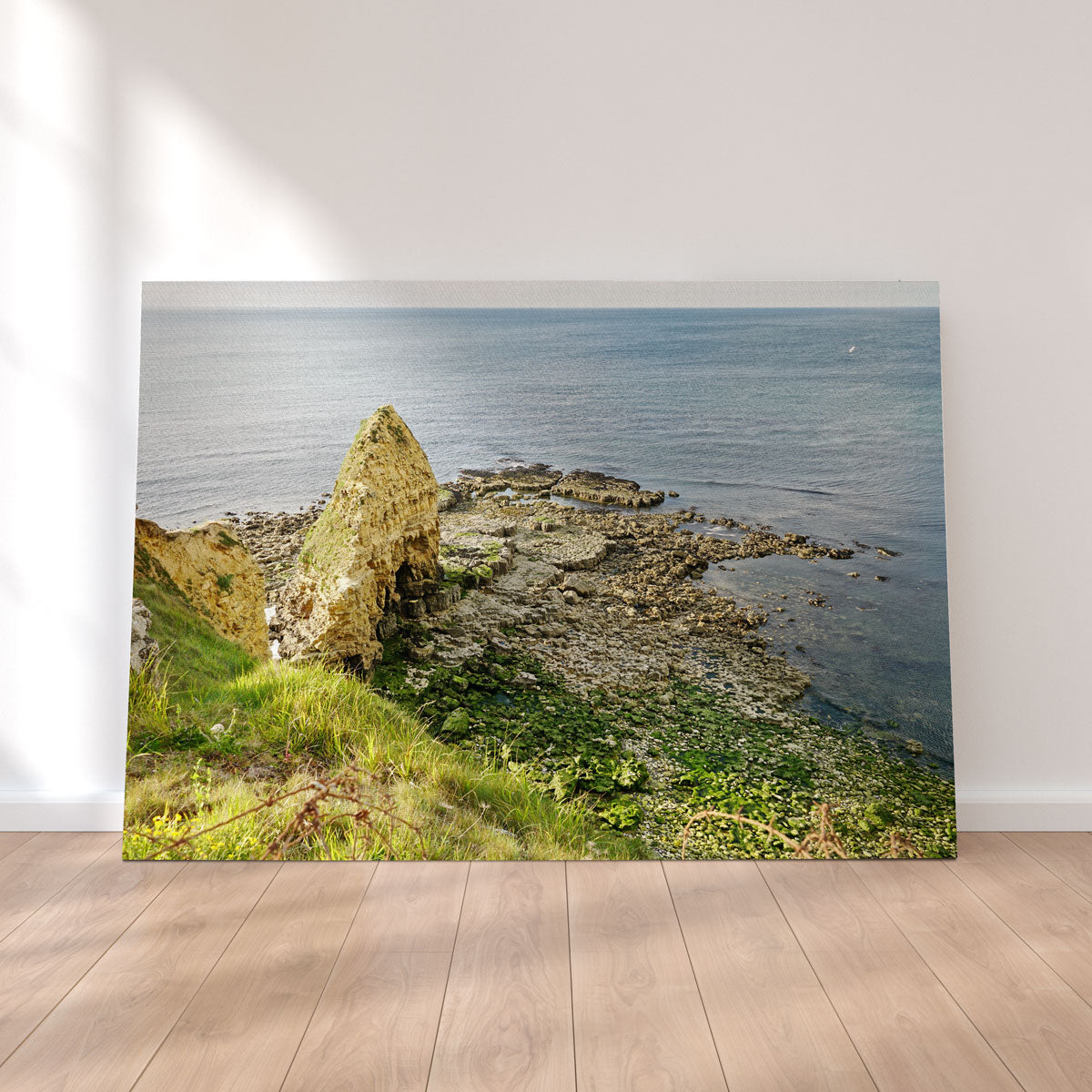 Pointe du Hoc Normandy Wall Art by David Campbell - Museum Quality Canvas Print