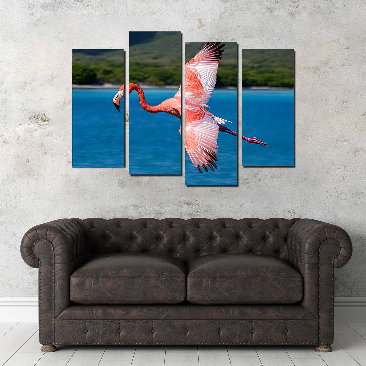 Stunning Pink Flamingo Flying Wall Art for Home Decor