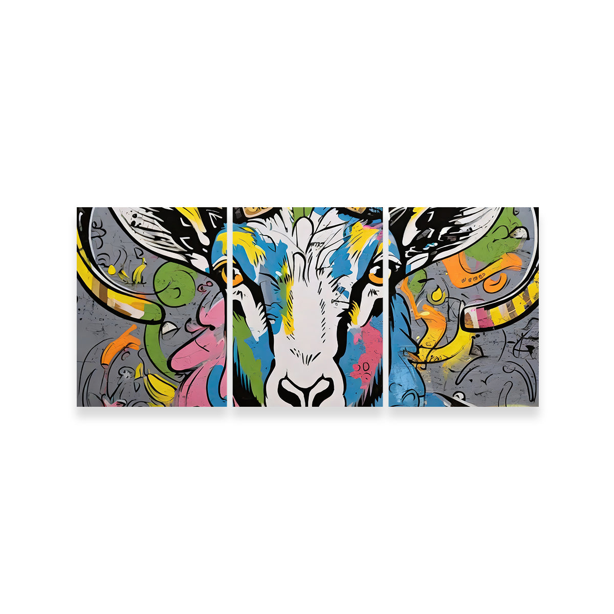 Stunning Bighorn Sheep Graffiti Wall Art by Stephen Chambers