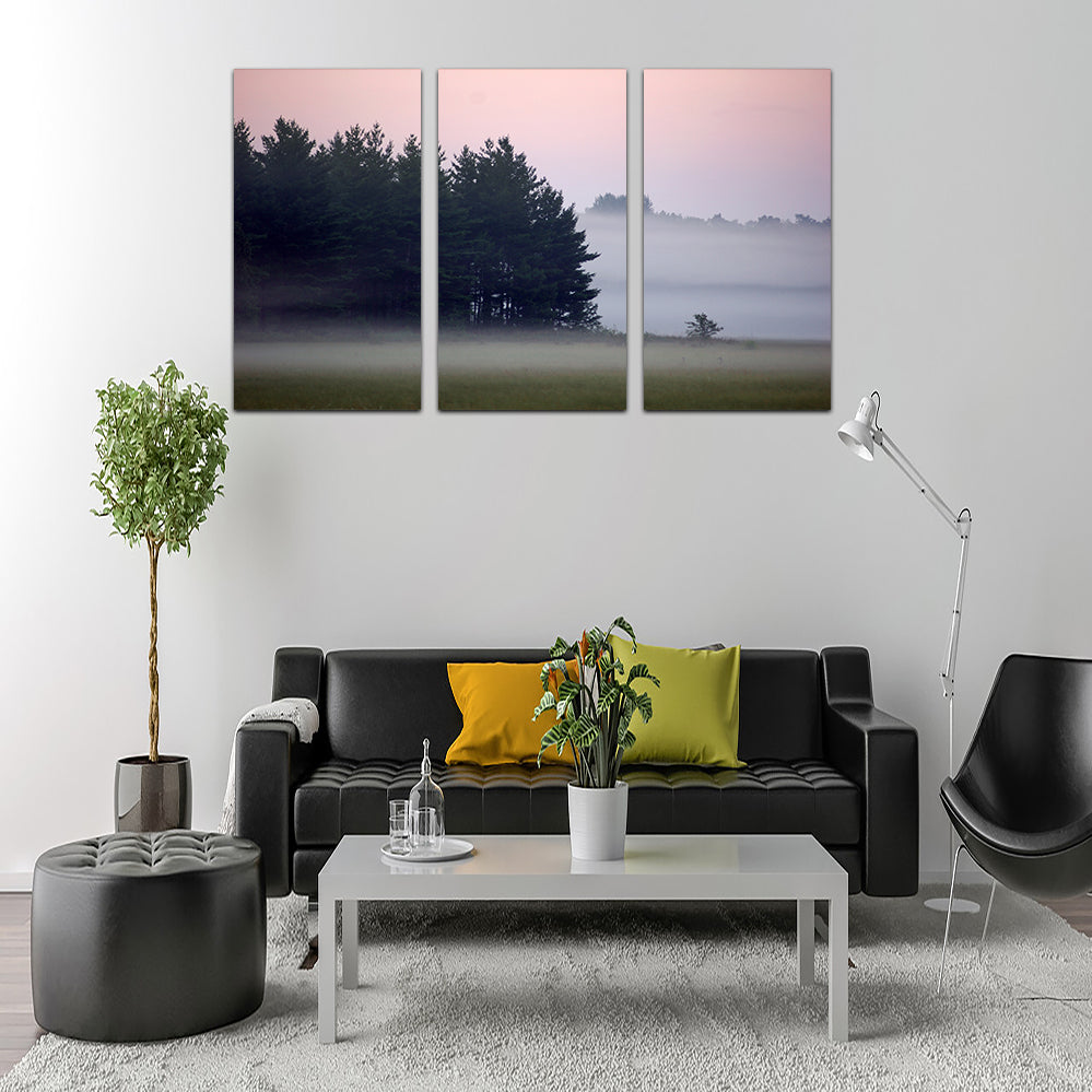 Enchanting Misty Wisconsin Morning Castle Rock Lake Wall Art - Museum-Quality Canvas