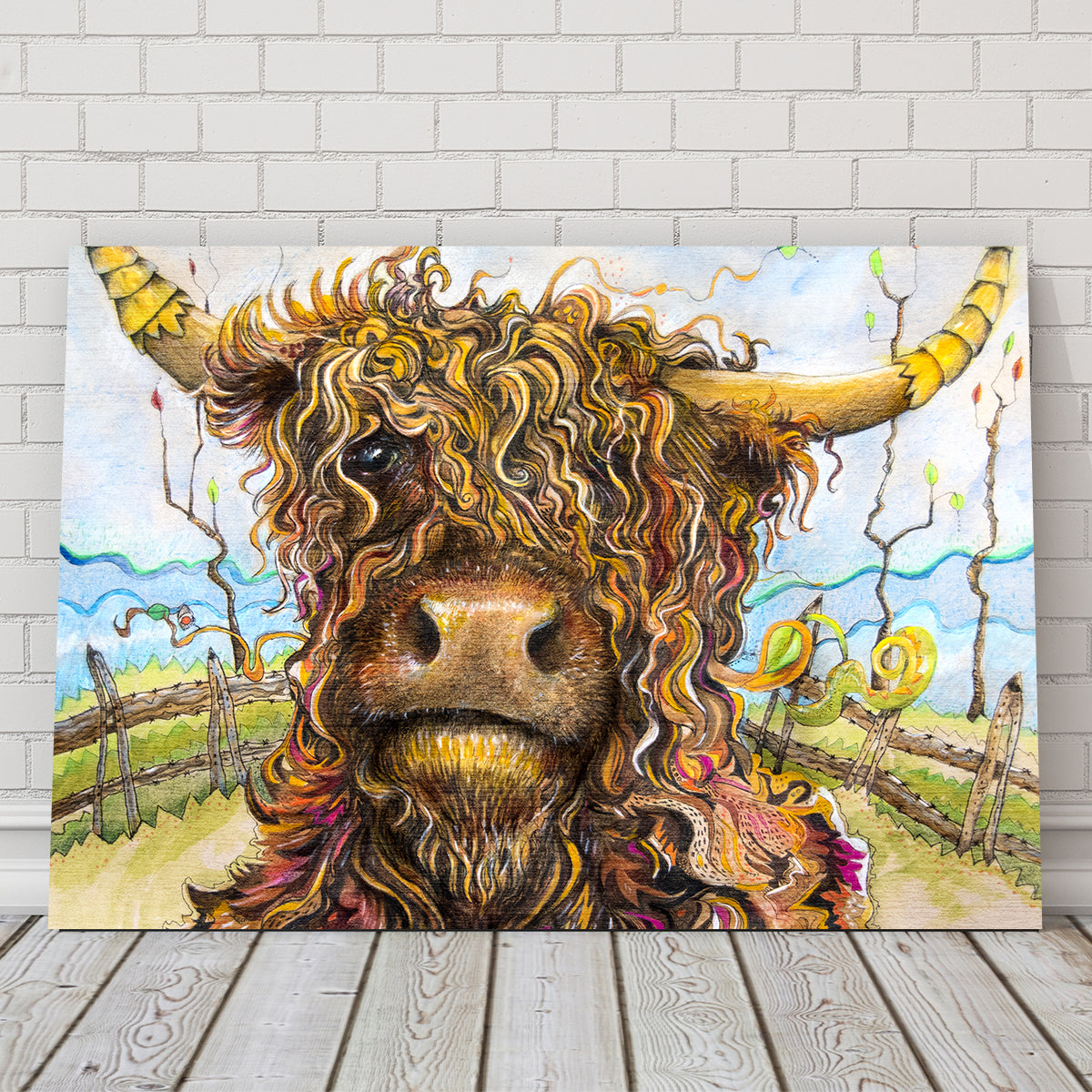 Exquisite Highland Cow Art Canvas Wall Art for Home Decor