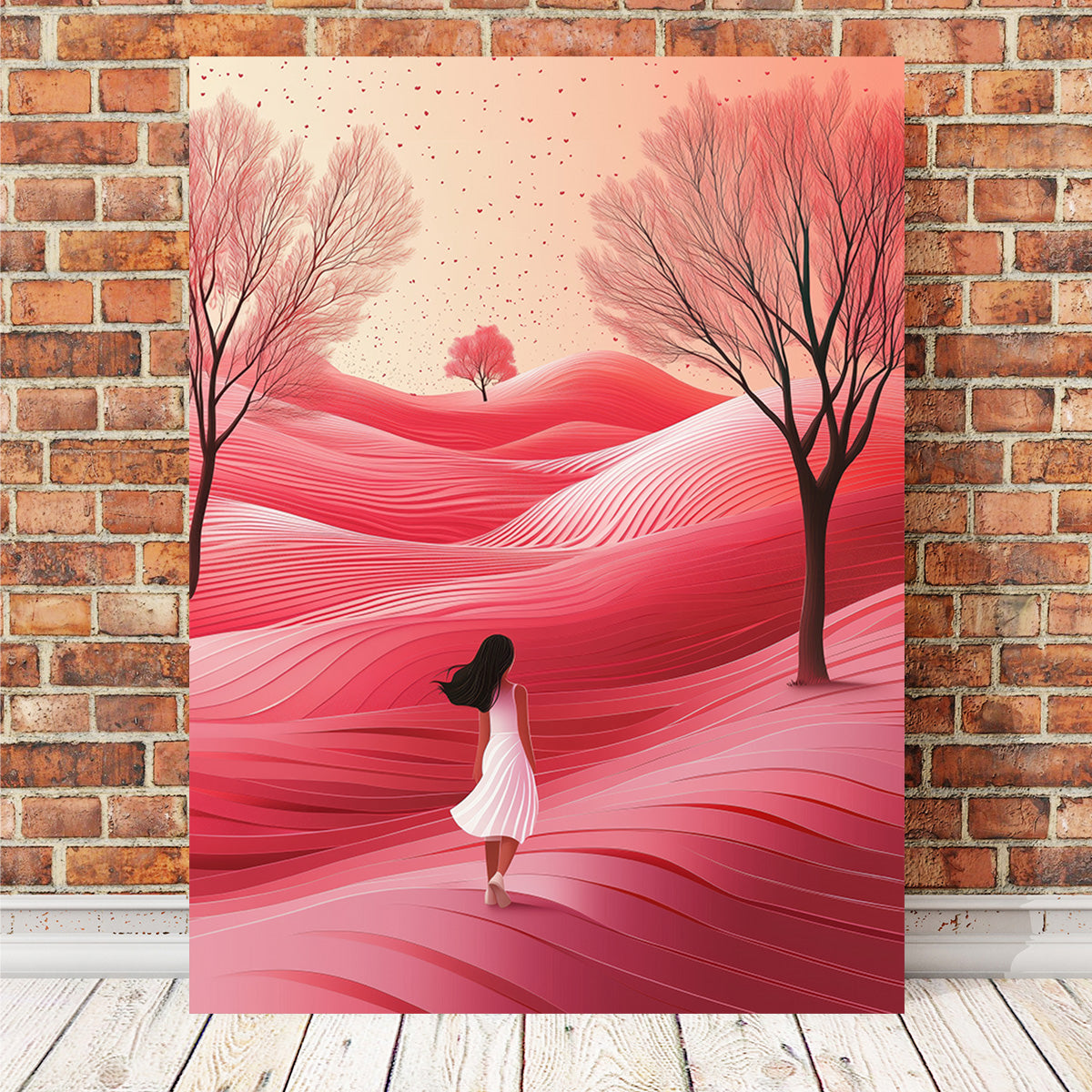 Stunning Pink Hills Kiln - Dried Pine Wood Framed Wall Art