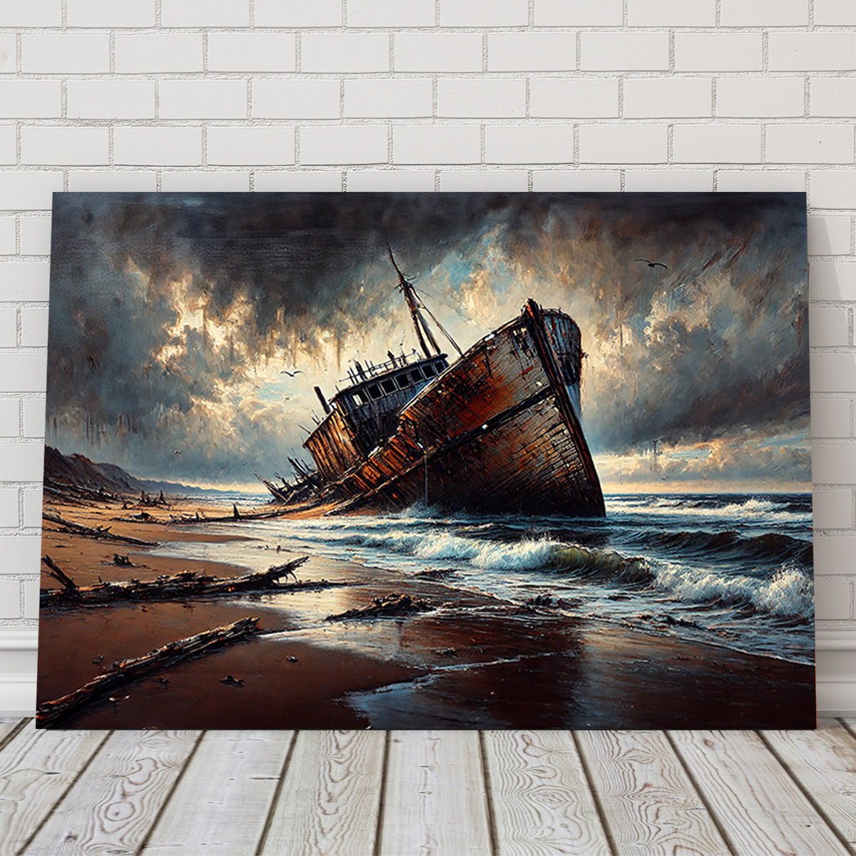 Exquisite Shipwreck Canvas Print for Wall Decor