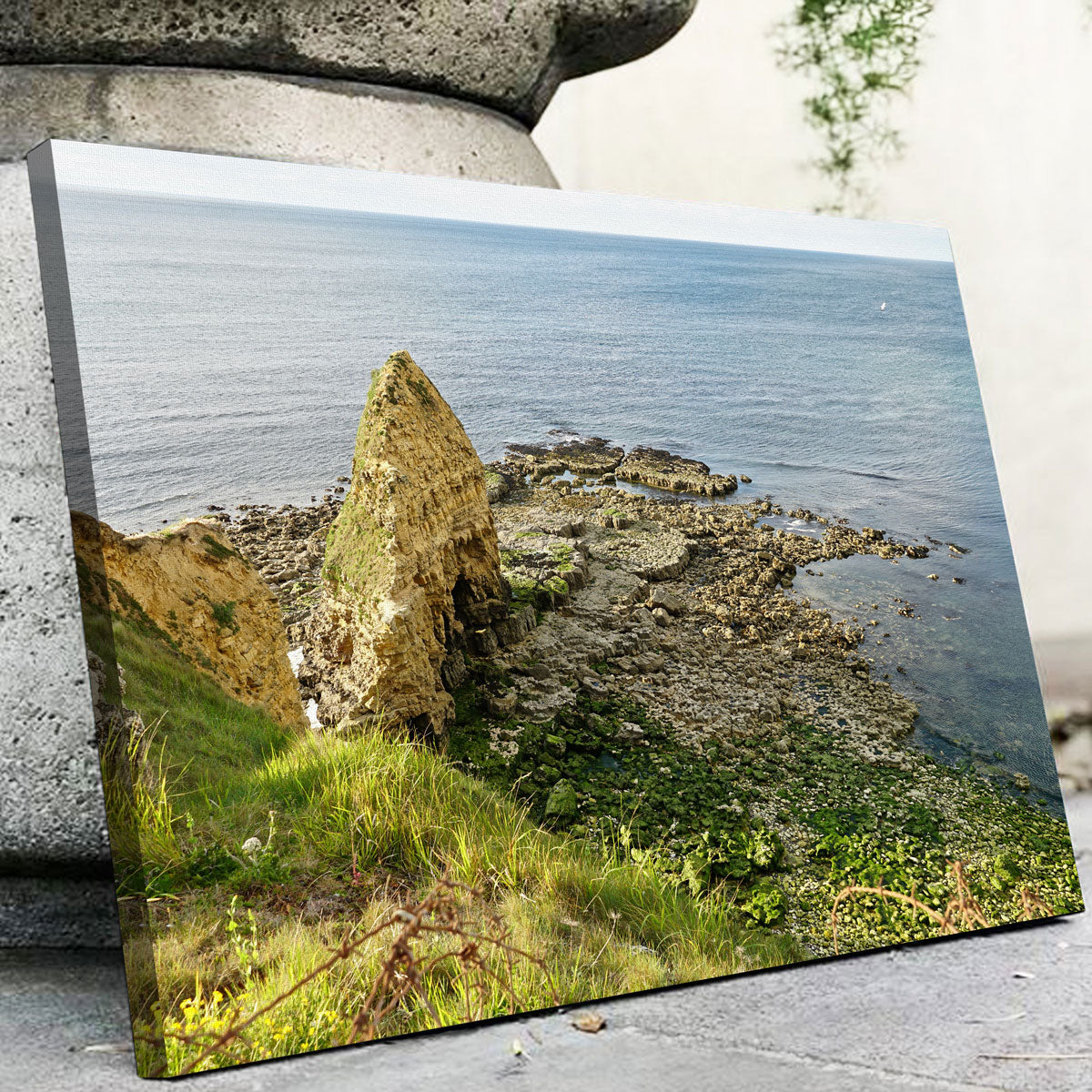 Pointe du Hoc Normandy Wall Art by David Campbell - Museum Quality Canvas Print