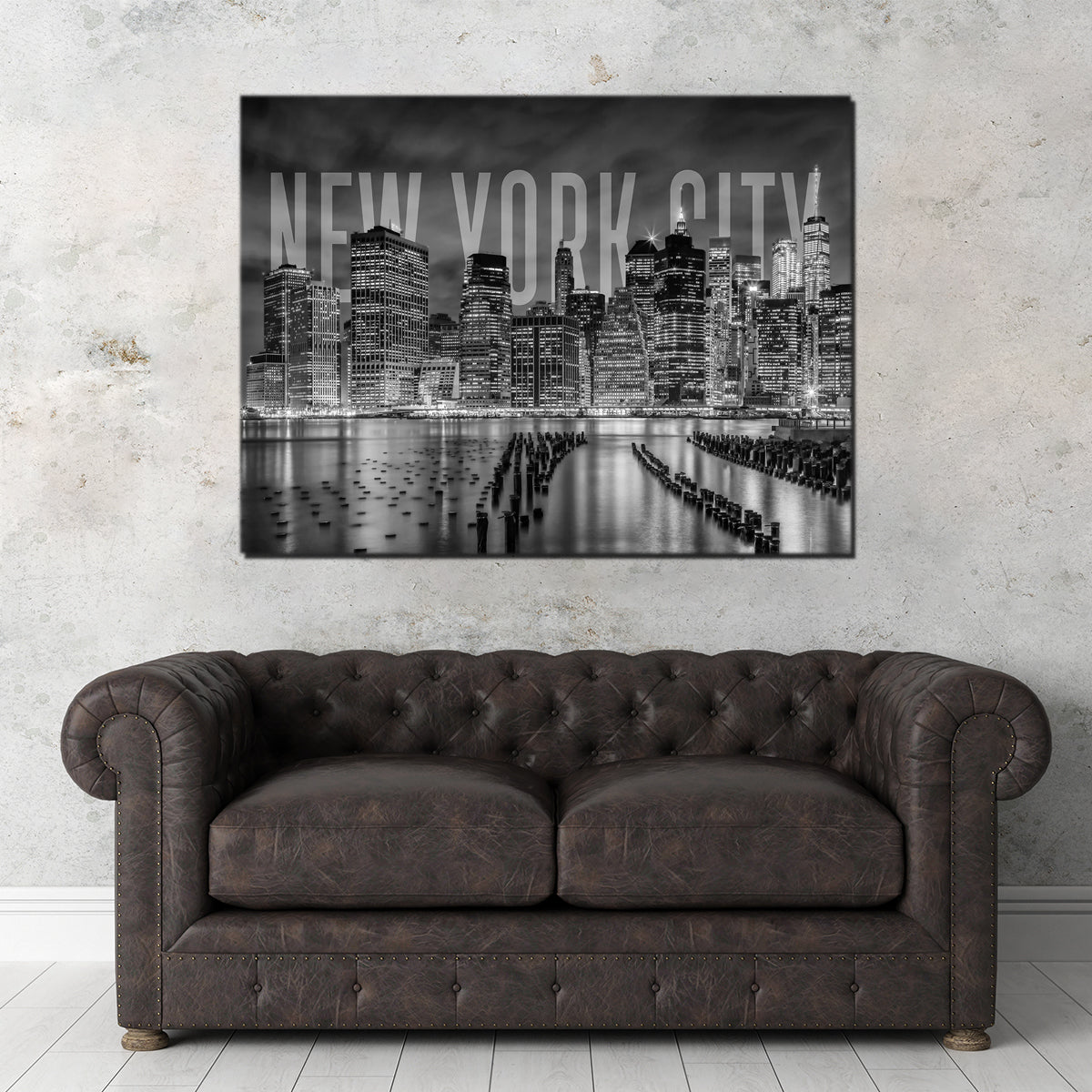 Stylish NYC Letters Black & White Wall Art for Modern Interiors