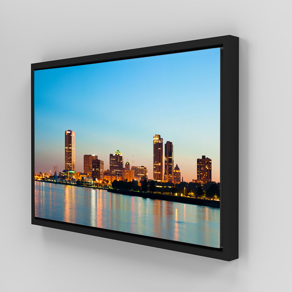 Breathtaking Milwaukee Skyline at Twilight Wall Art for Stunning Decor