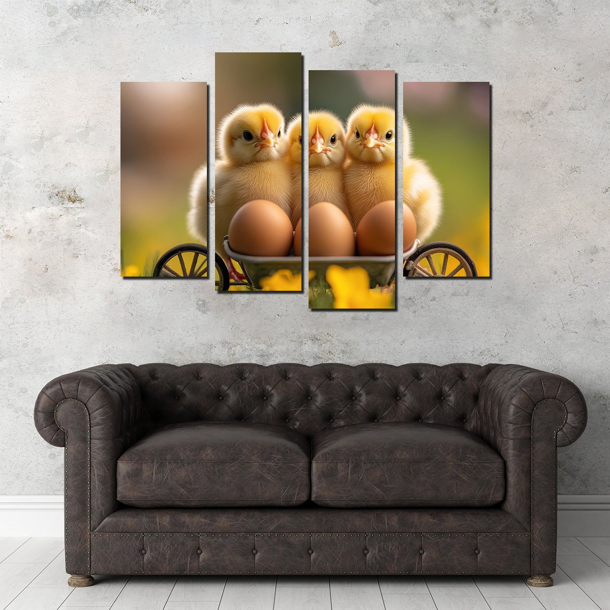 Adorable Baby Chicken Eggs Wall Art for Home Decor
