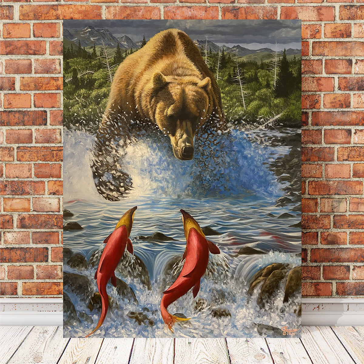 Chance Tedesco's Bear on the Hunt Wall Art - Museum Quality Canvas