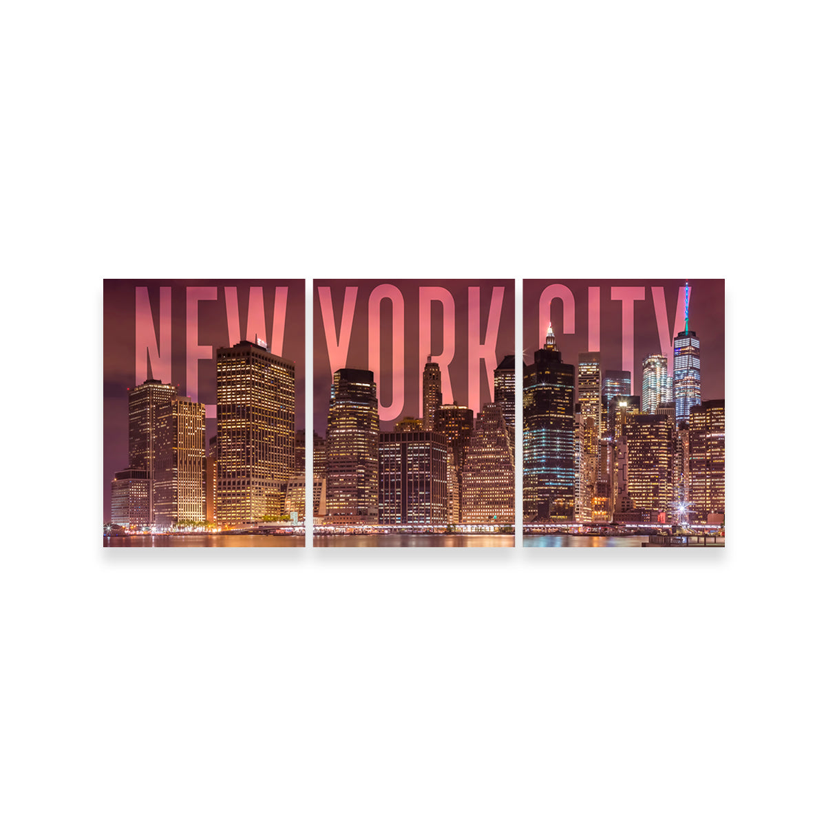 Stunning NYC Letters - Night Wall Art for Bedroom Decor