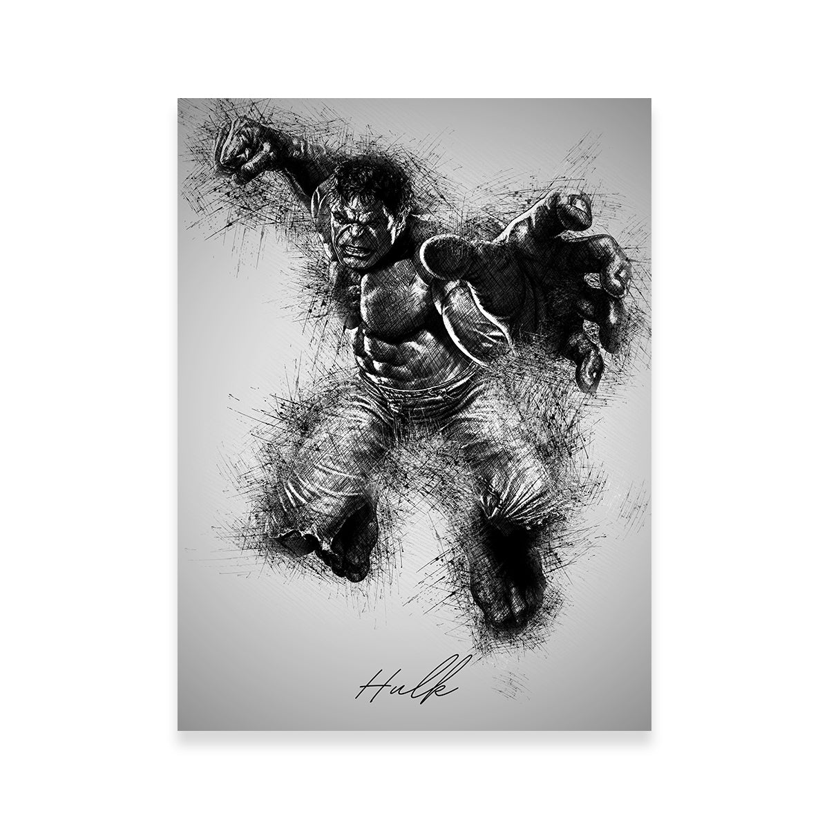 Striking Hulk Grayscale Wall Art for Your Home Decor