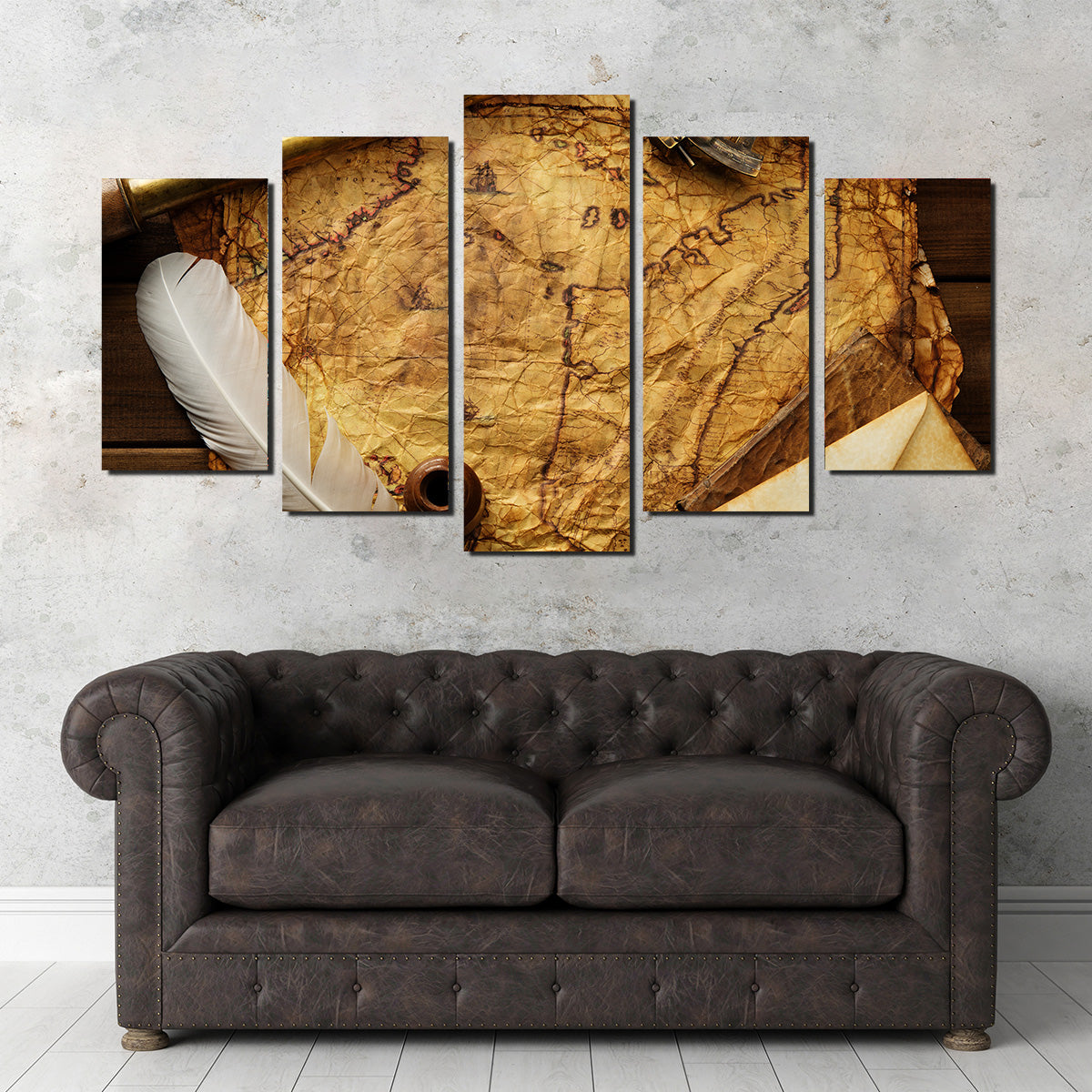 Captain's Quarters Premium Wall Art - Sustainable Pine Wood Framed Canvas