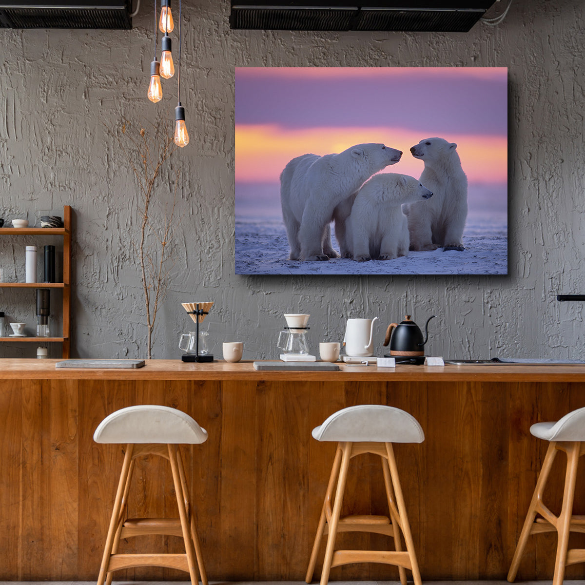 Stunning Polar Bear Family - Canadian Arctic Wall Art for Your Home Decor