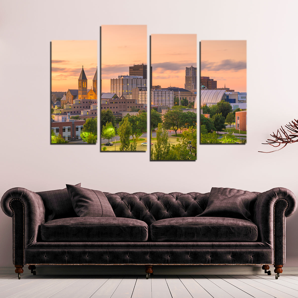 Stunning Akron Downtown Skyline Wall Art for Home Decor