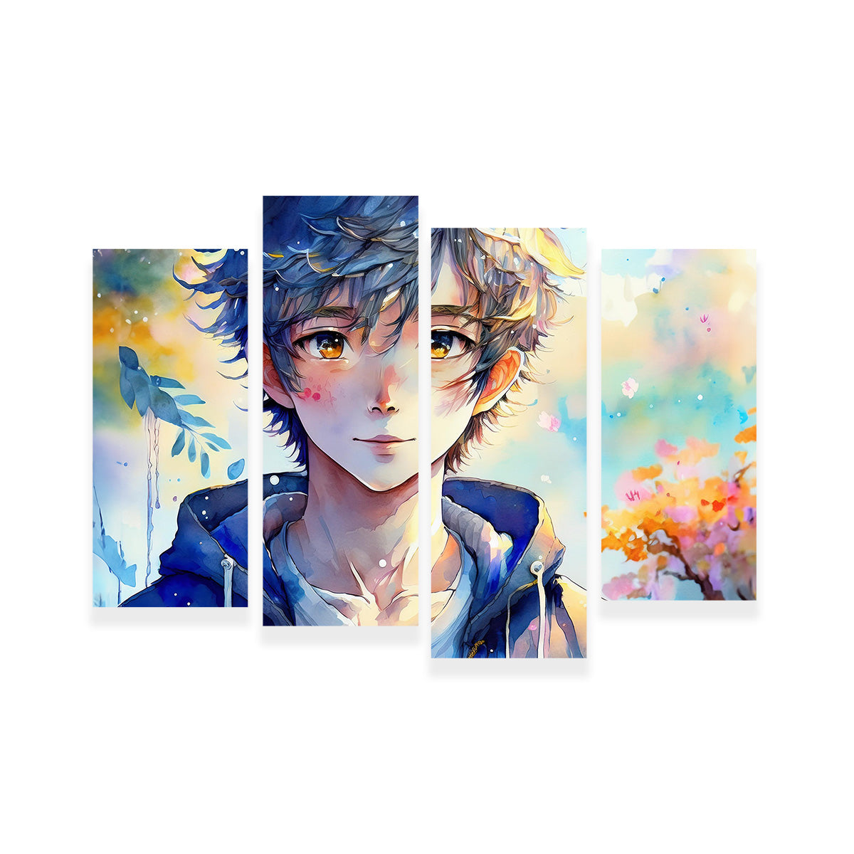 Stunning Anime Boy Watercolor Art Print