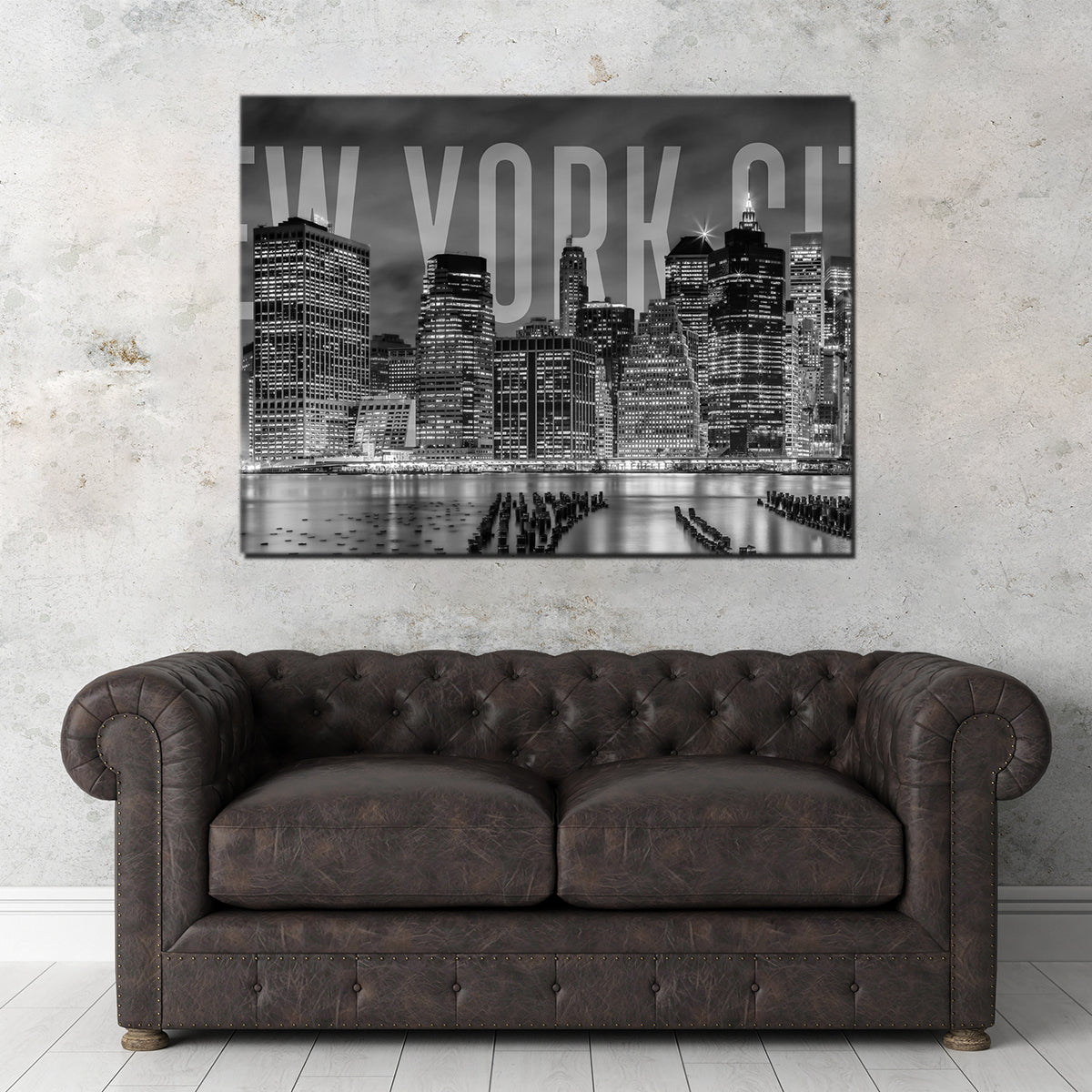 Stunning New York City Skyline Monochrome Wall Art for Home Decor