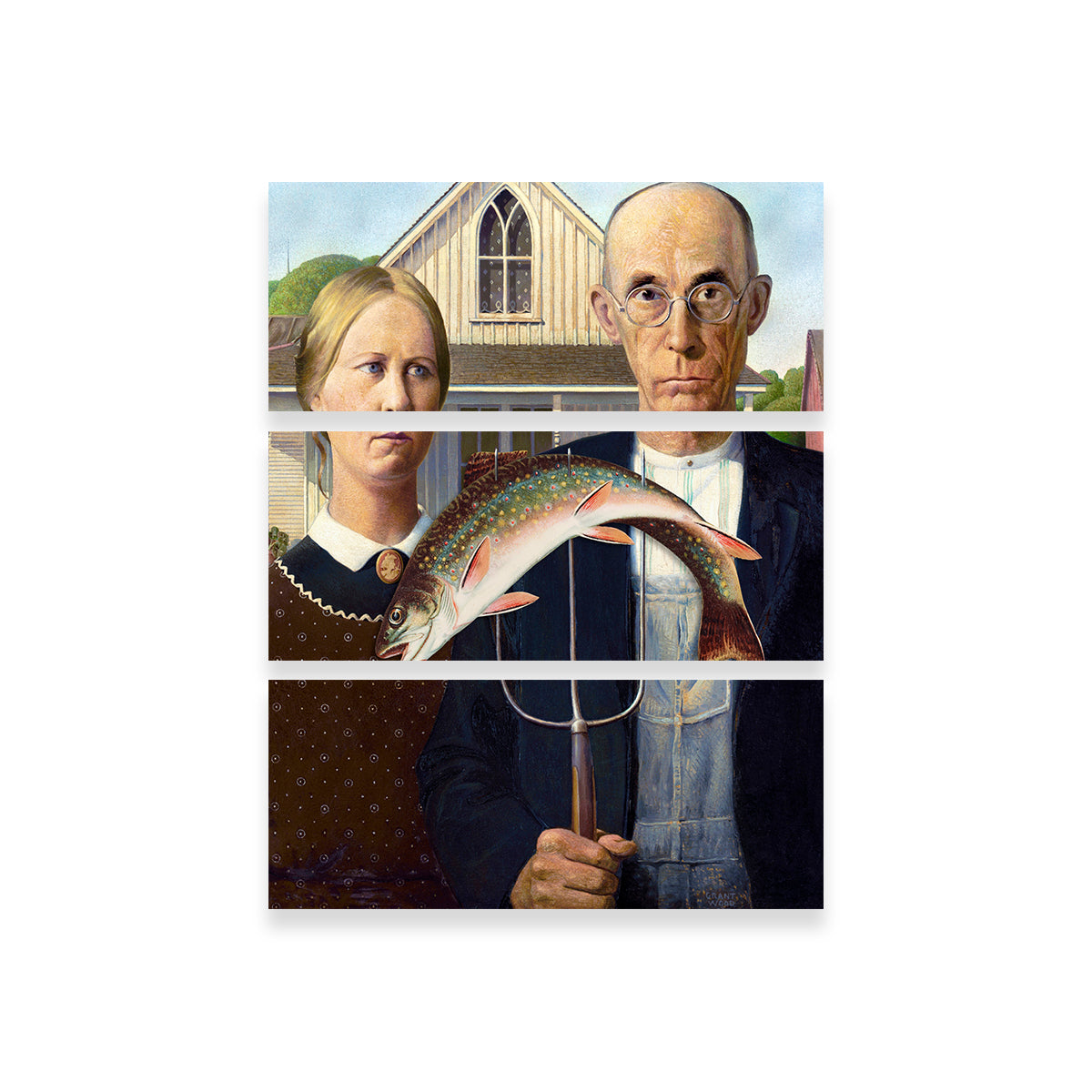 Revisited American Gothic Wall Art - A Stunning Masterpiece by Glory Days Studio