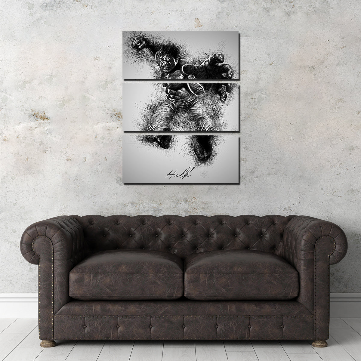 Striking Hulk Grayscale Wall Art for Your Home Decor