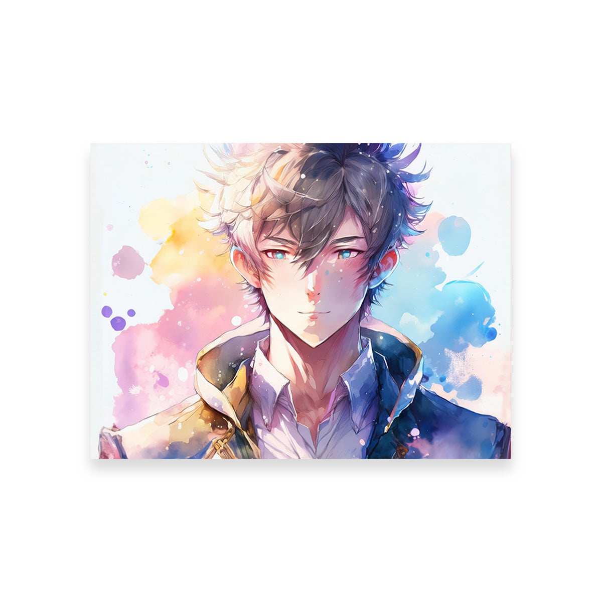 Anime Man Canvas Print - Handmade with Sustainable Pine Wood