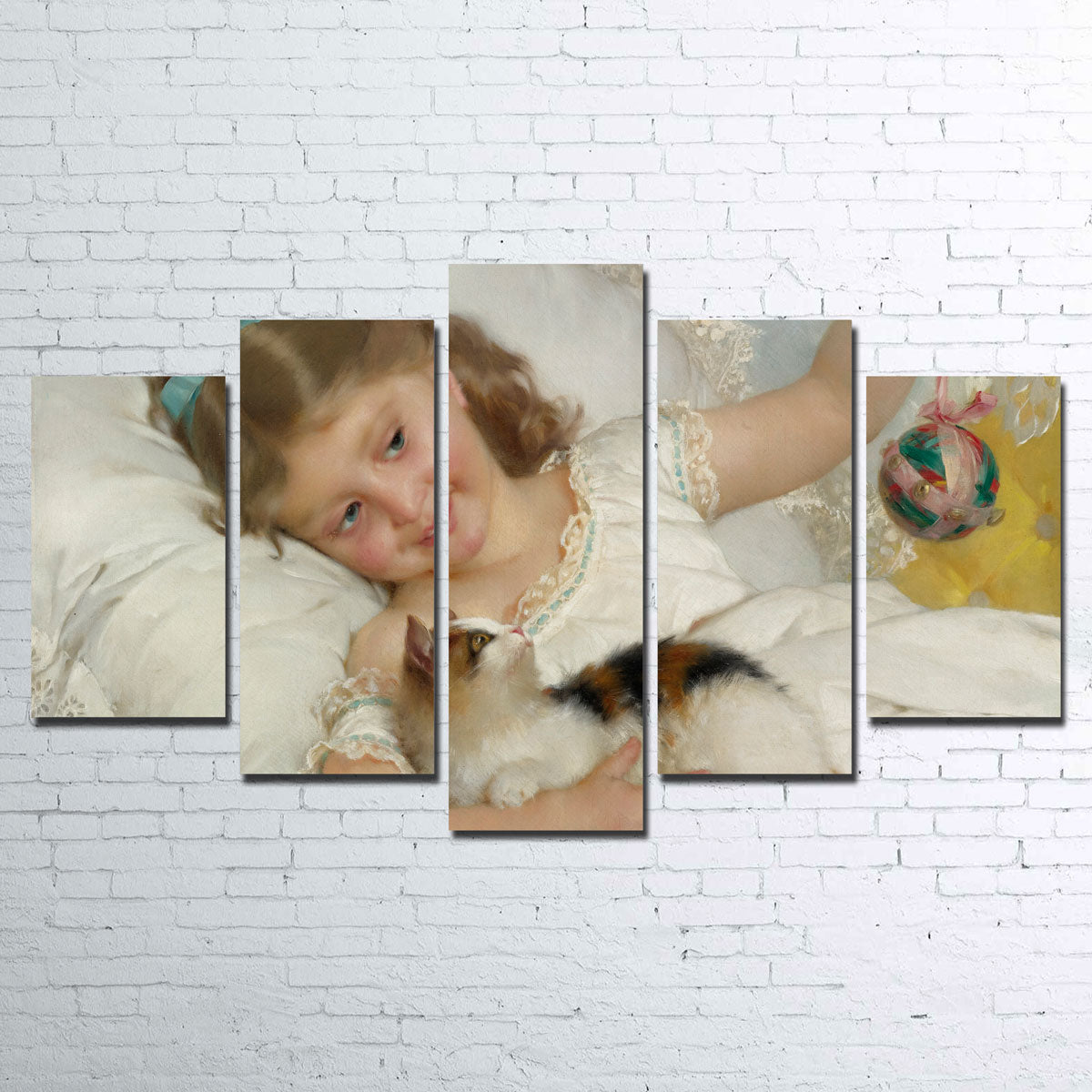 Charming Petite Fille et Chat Wall Art by Emile Munier