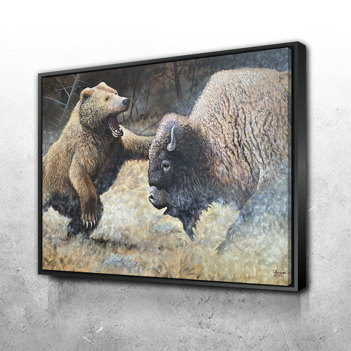 Stunning Bear and Buffalo Wall Art by Chance Tedesco