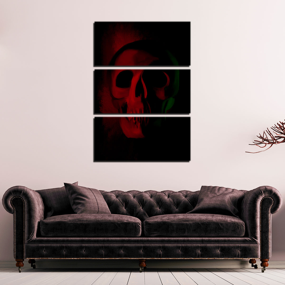 Stunning Red Shade Skull Wall Art by Andy Brackpool