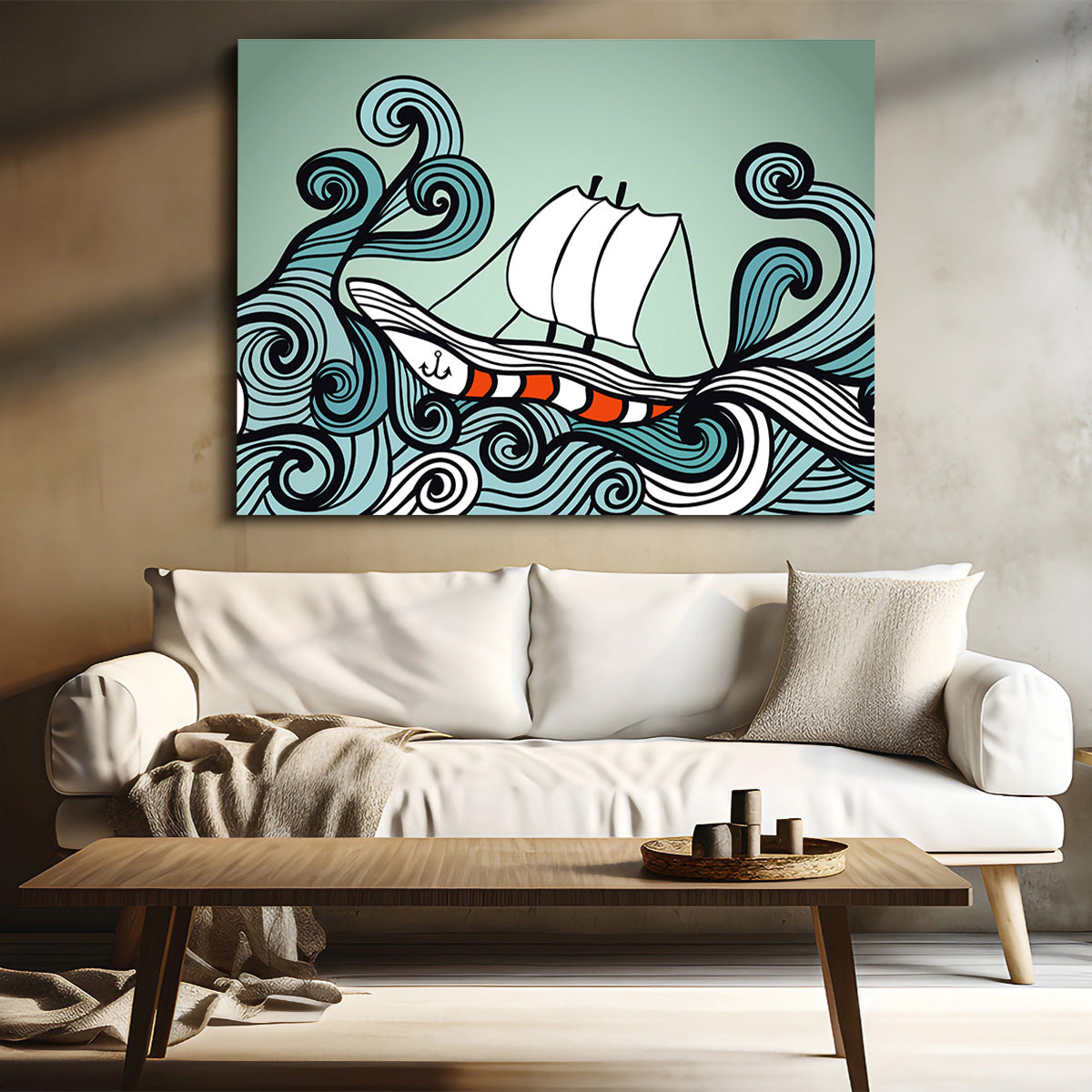 Exquisite Ship Art Wall Decor Canvas