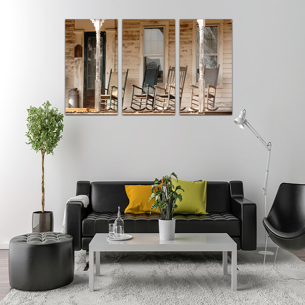 Charming Antique Rocking Chairs in Rural Connecticut Wall Art Prints