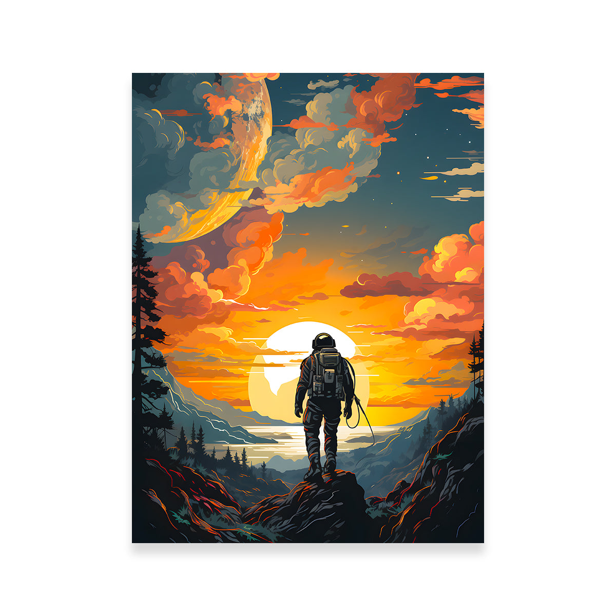 Stunning Astronaut Travelling Wall Art by Valth Graphics