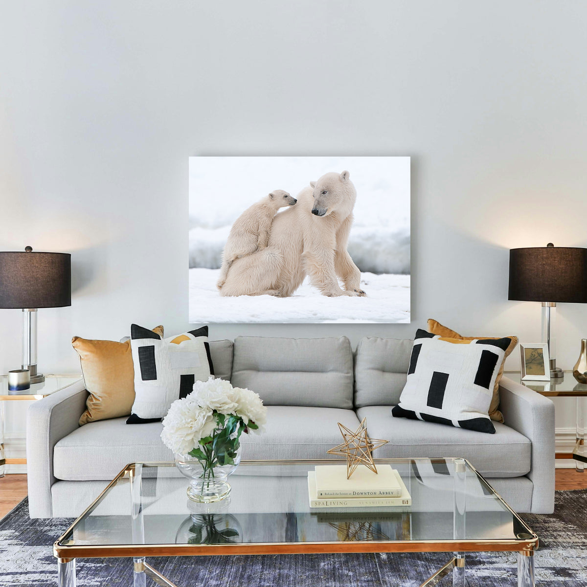 Adorable Polar Bear with Cub Wall Art for Stunning Home Decor