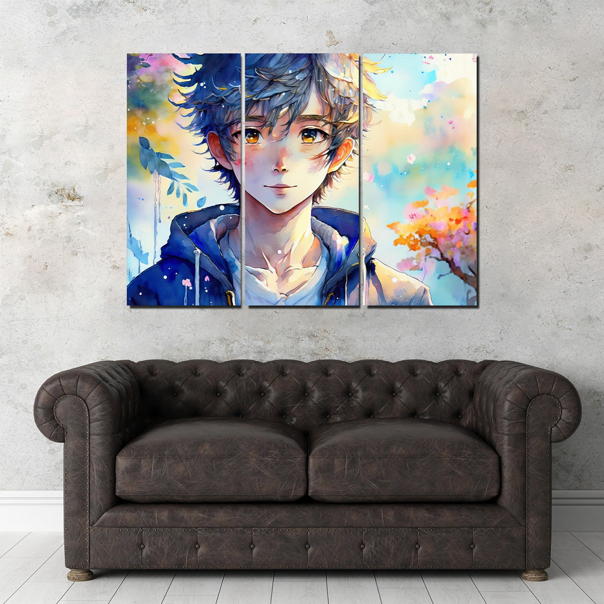 Stunning Anime Boy Watercolor Art Print