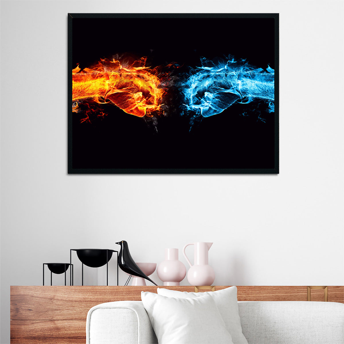 Stylish Hot Cold Fist Bump Wall Art for Trendy Decor