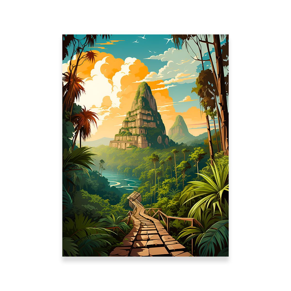 Exquisite Cambodia Bayon Temple Wall Art by Valth Graphics