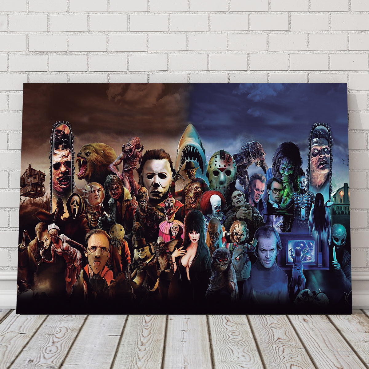 Spooky Horror Collage Wall Art for Thrilling Decor