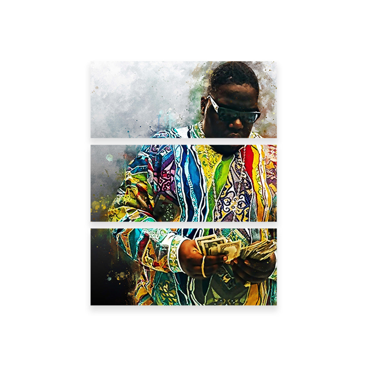 Biggie Counting Cash - Premium Handmade Canvas Print