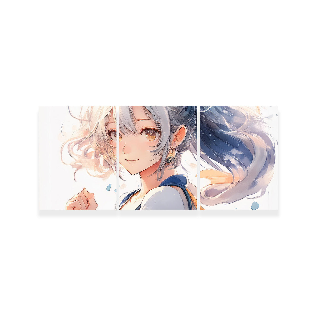 Stunning Anime Girl Print in White