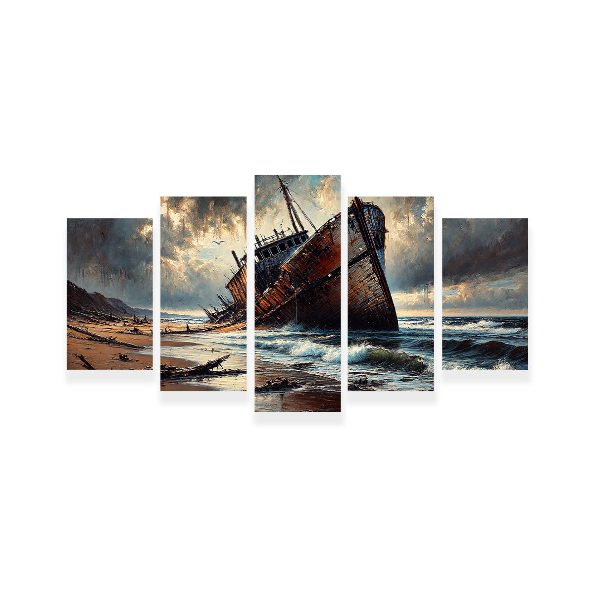 Exquisite Shipwreck Canvas Print for Wall Decor