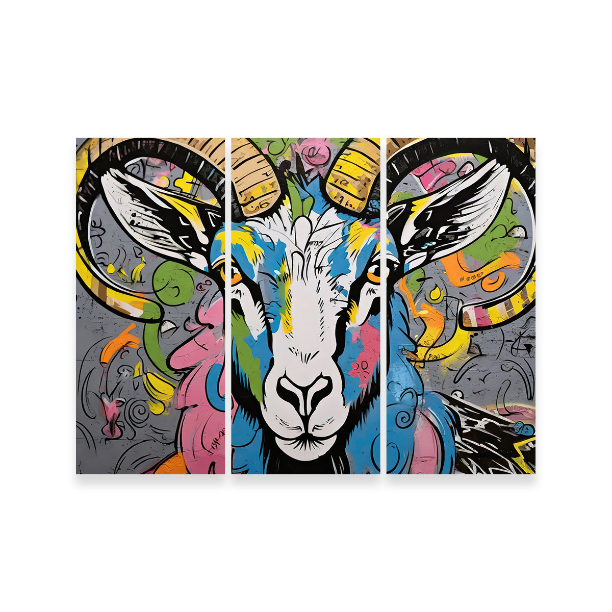 Stunning Bighorn Sheep Graffiti Wall Art by Stephen Chambers