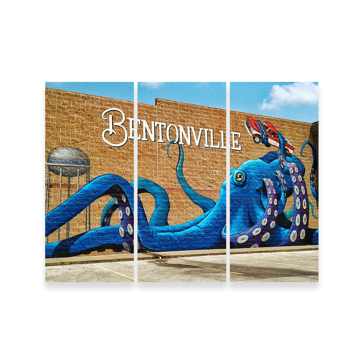 Stunning Bentonville Blue Octopus Mural Wall Art for Home Decor