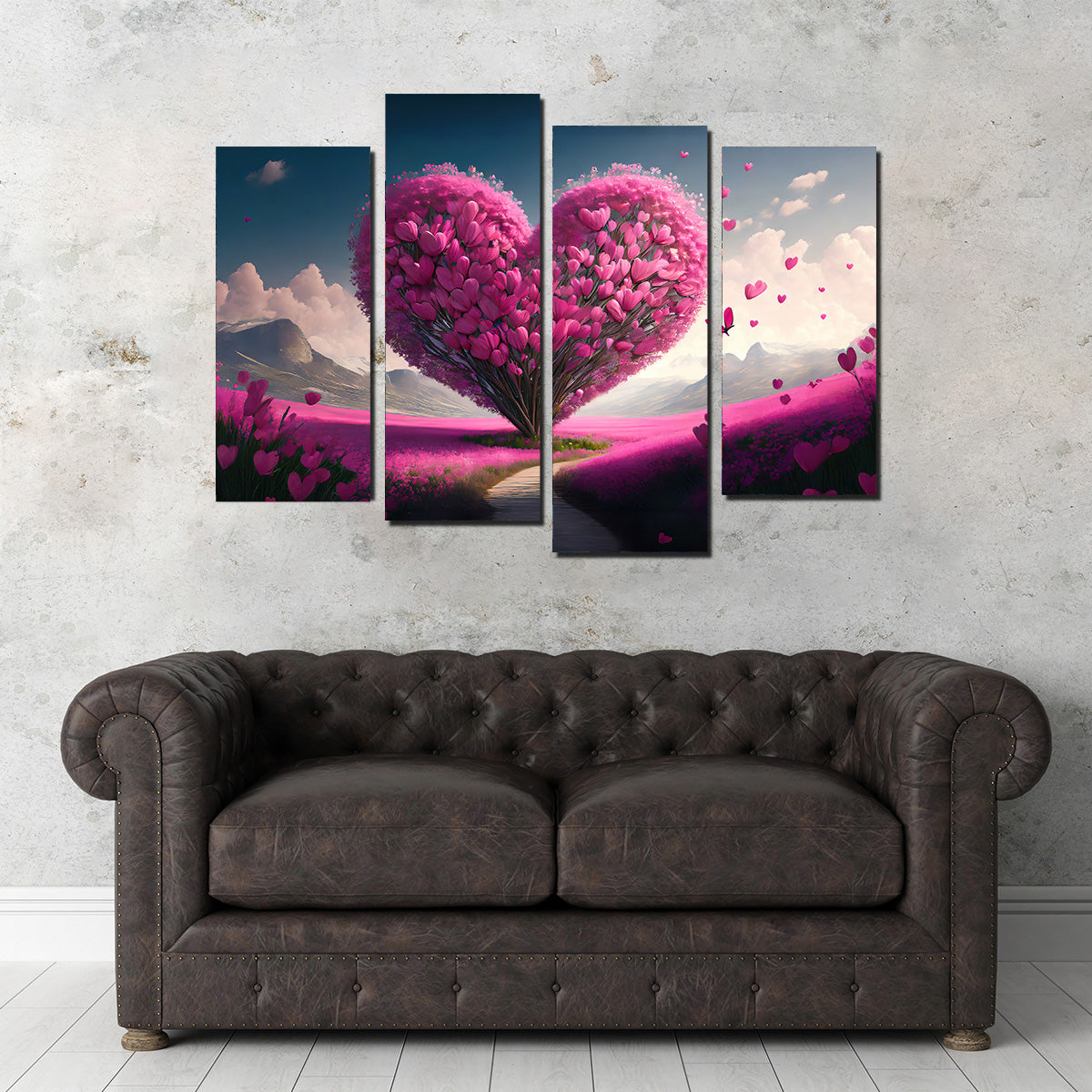 Gorgeous Pink Heart Wall Art