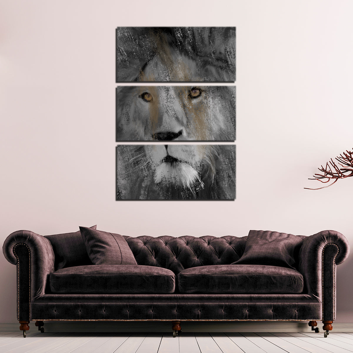 Stunning Charcoal Lion Wall Art by Andy Brackpool