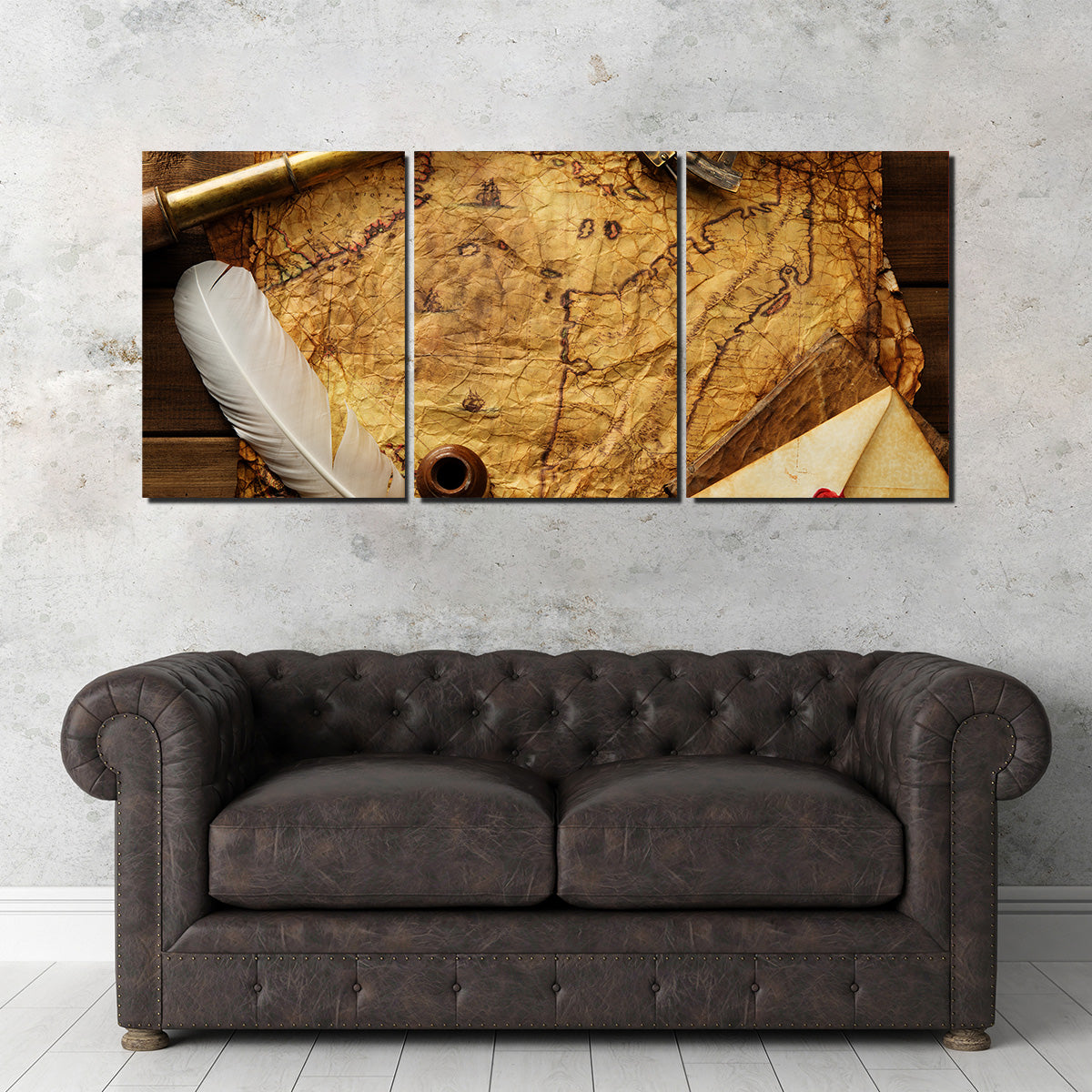 Captain's Quarters Premium Wall Art - Sustainable Pine Wood Framed Canvas