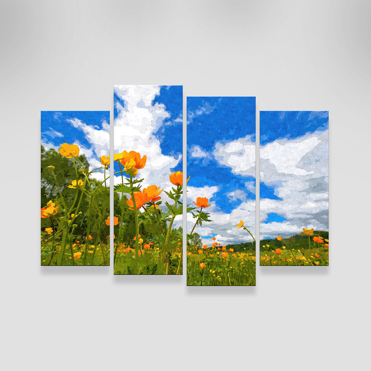 California Poppies Under The Blue Skies Stunning Wall Art by Denise Dundon