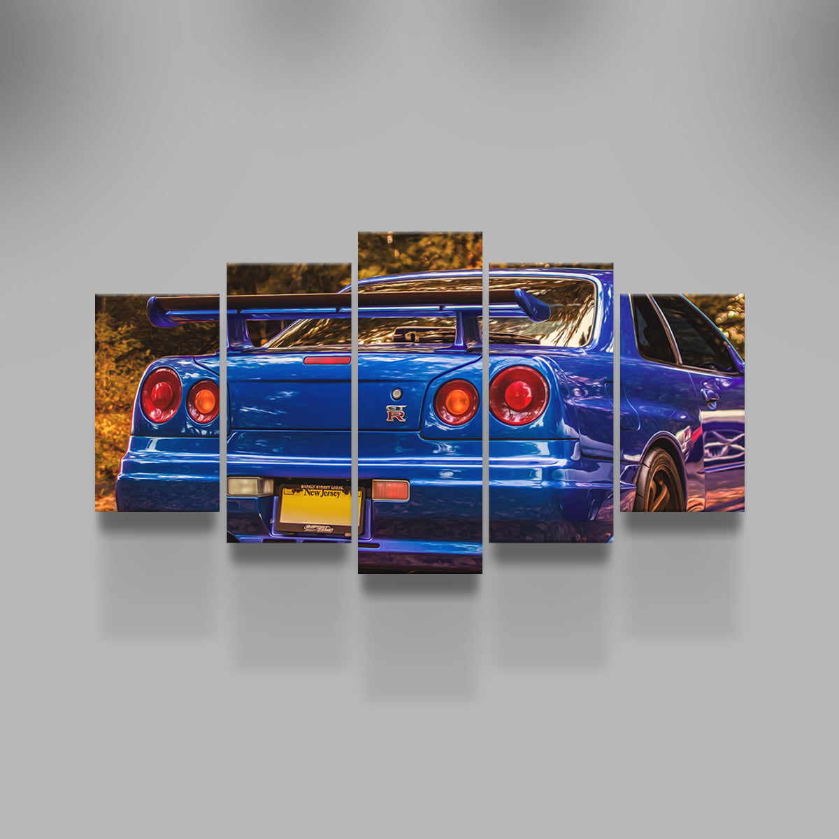Stunning Nissan Skyline R34 Blue Wall Art - Ideal for Car Enthusiasts