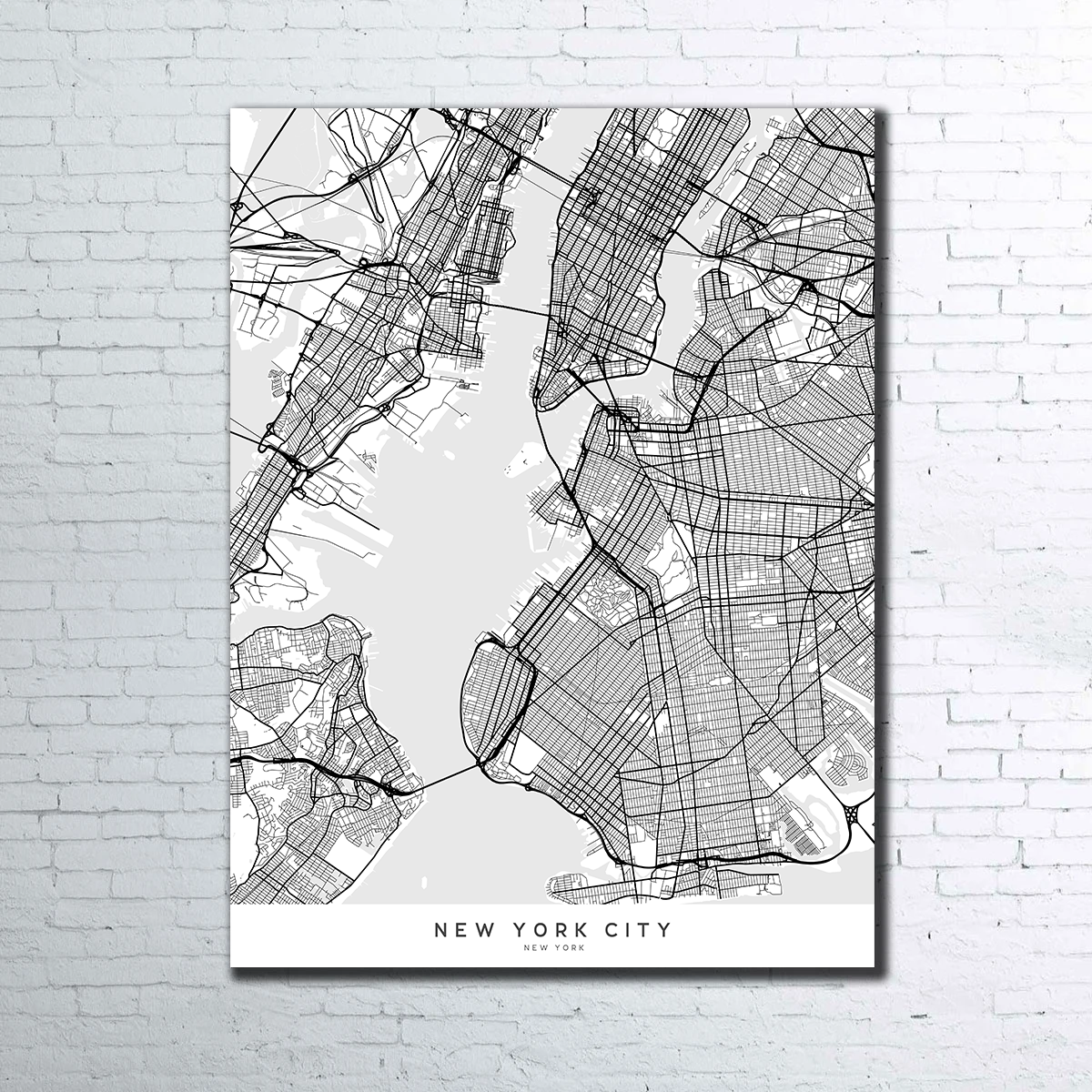 Exquisite New York City Map Wall Art by Blursbyai