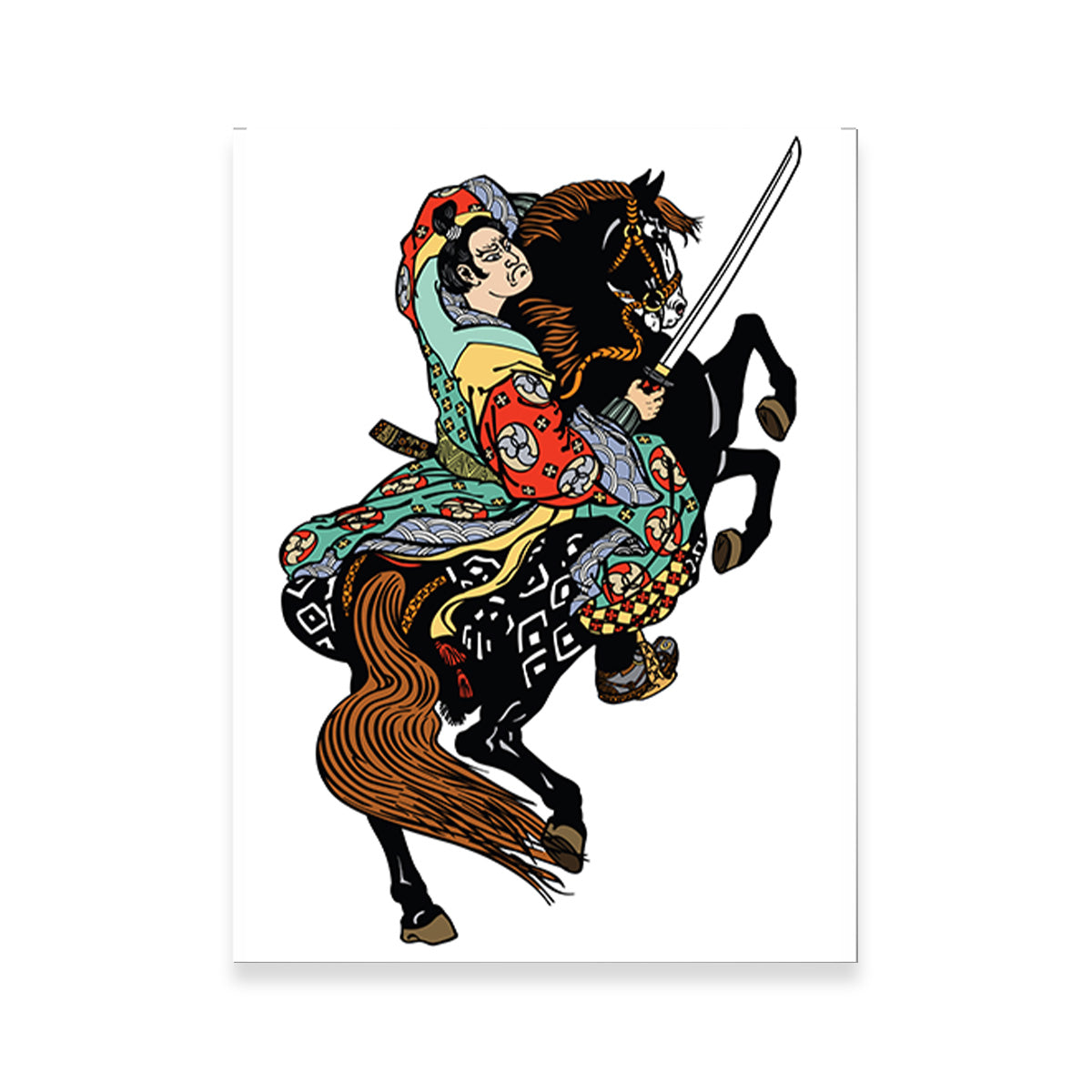 Exquisite Noble Samurai Horseman Wall Art for Stunning Decor