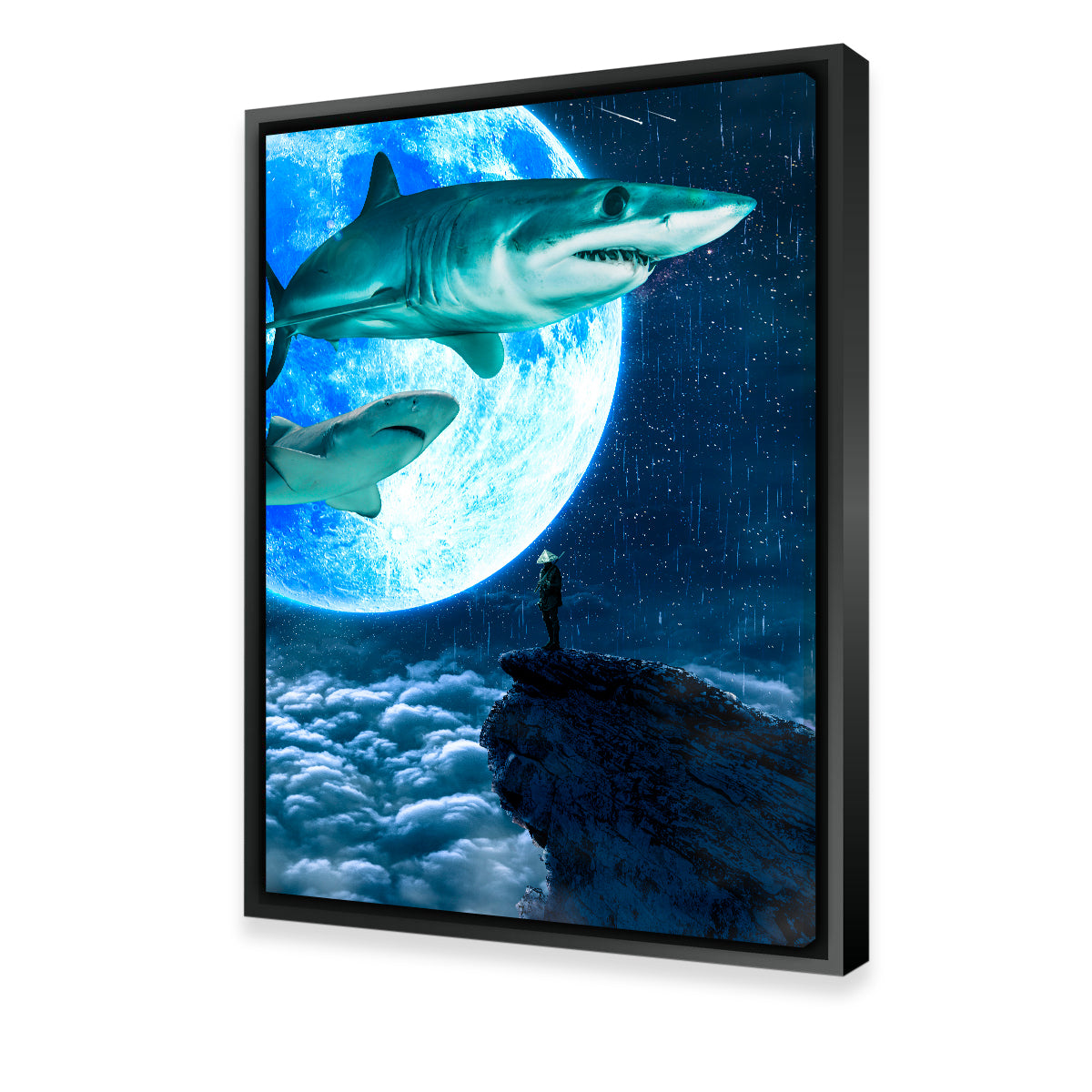 Exquisite Shark Moon Wall Art by INDOARC