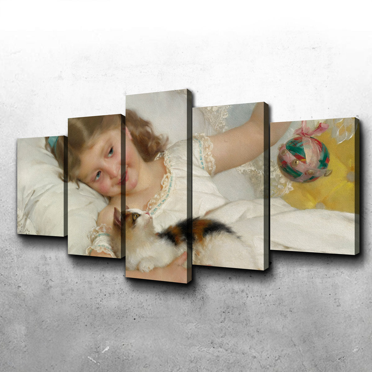 Charming Petite Fille et Chat Wall Art by Emile Munier