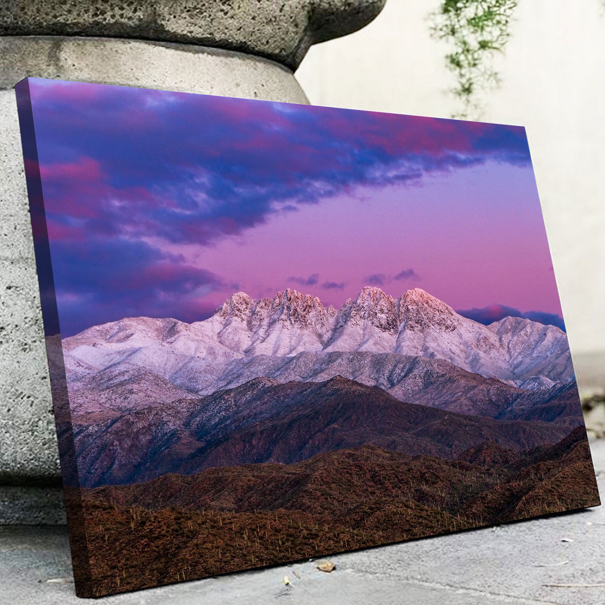 Exquisite Snow - Clad Four Peaks Mountain Wall Art for Stunning Home Decor