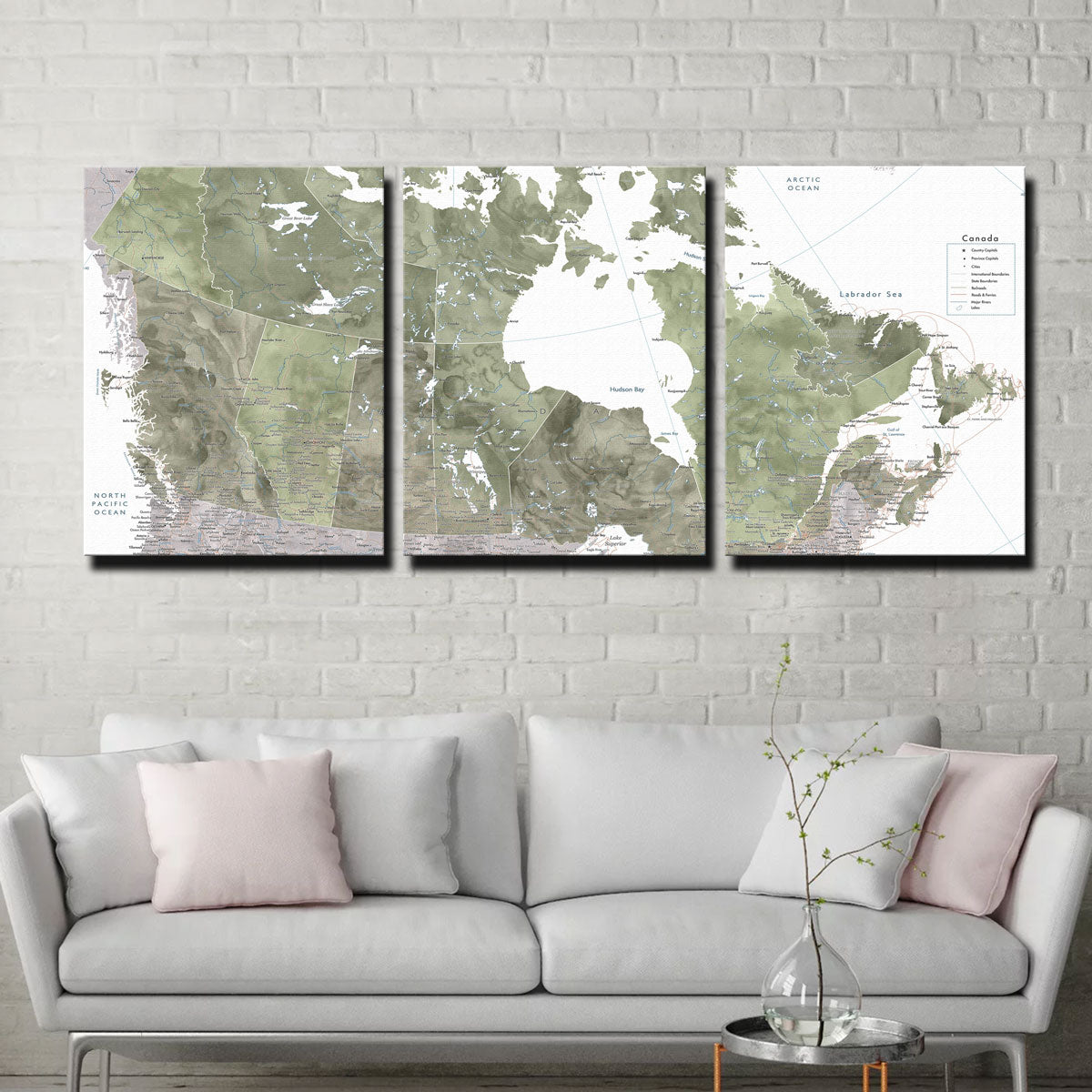 Stunning Canada Map 2 Wall Art by Blursbyai