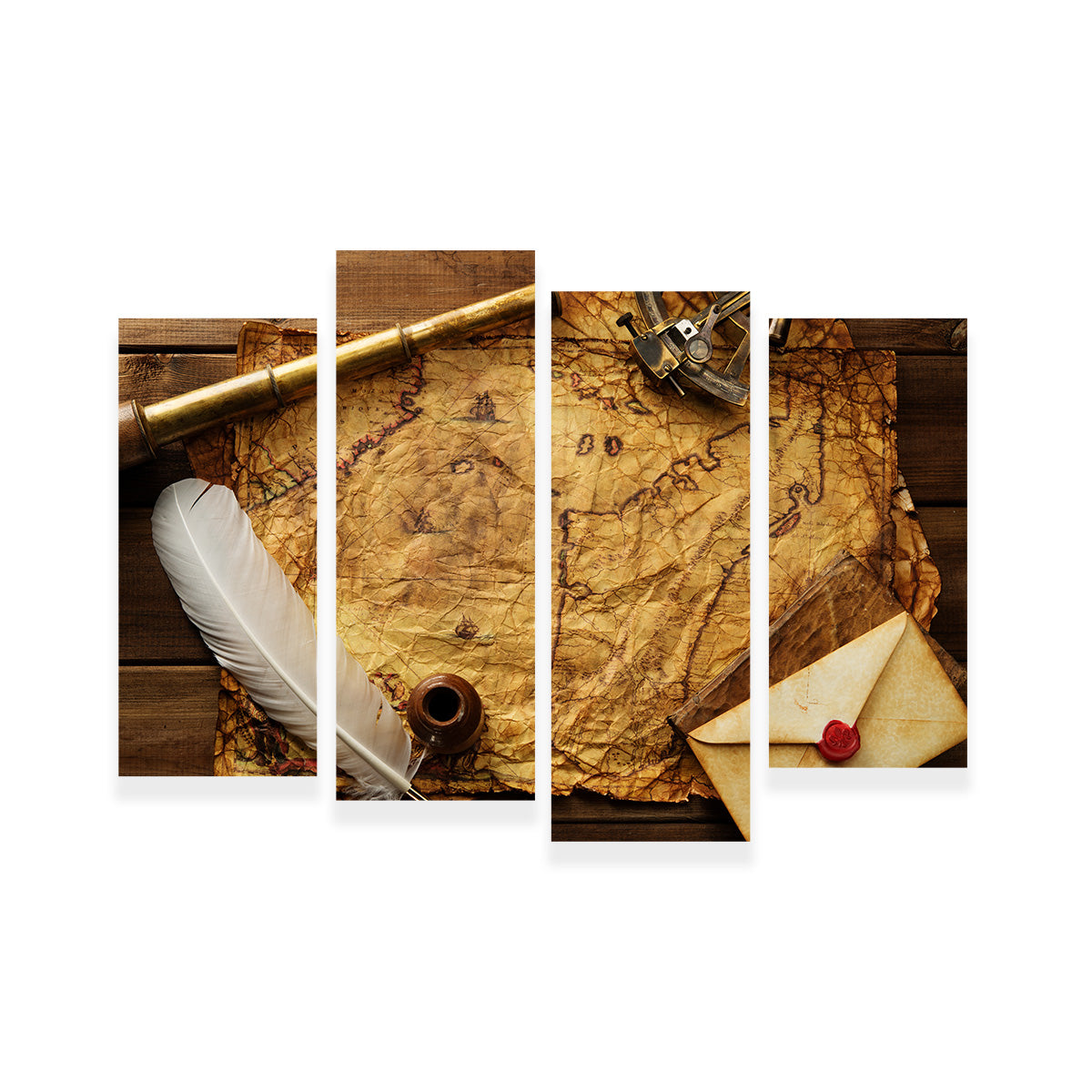 Captain's Quarters Premium Wall Art - Sustainable Pine Wood Framed Canvas